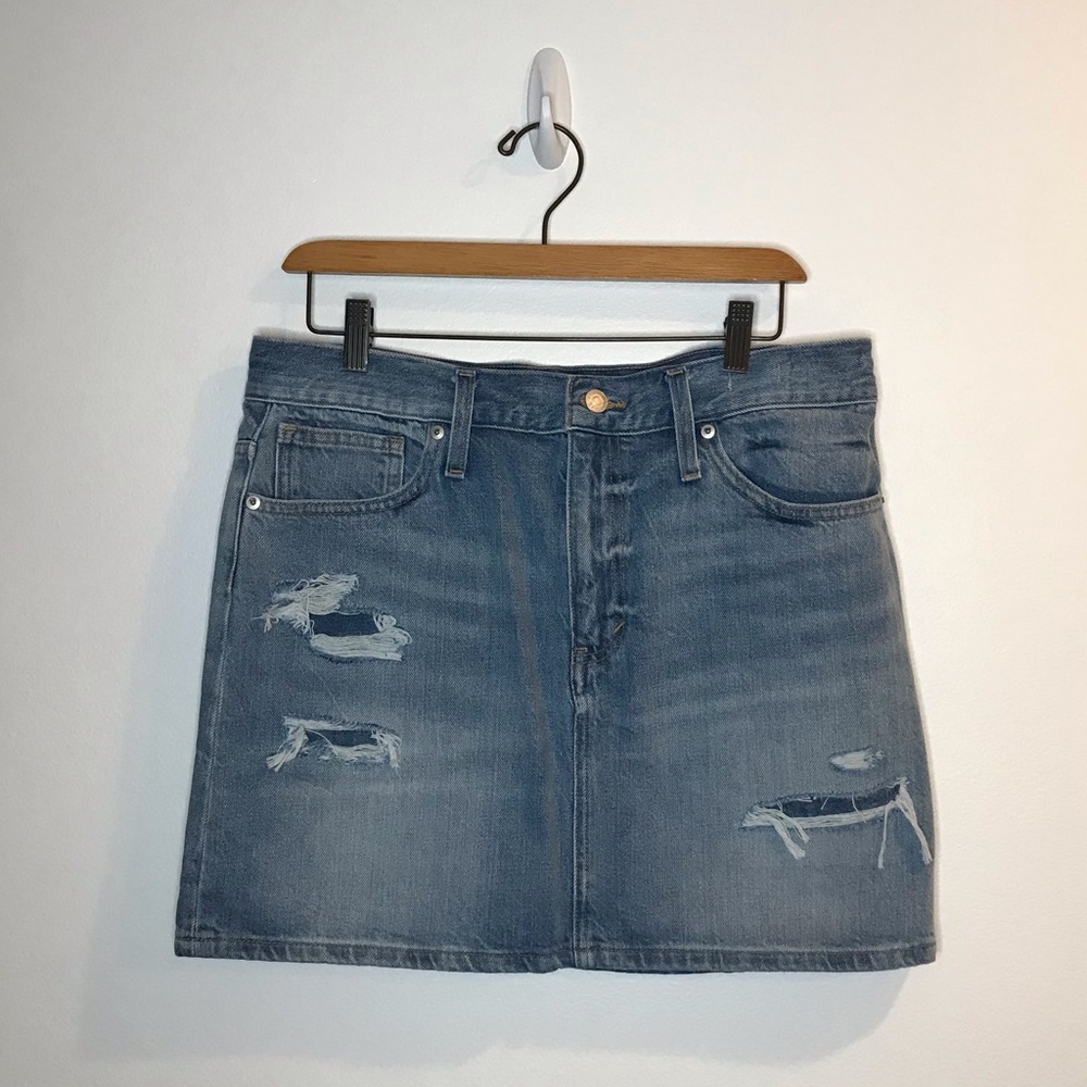 NEW Madewell Denim Jean Mini Skirt Distressed 30 - Picture 5 of 9